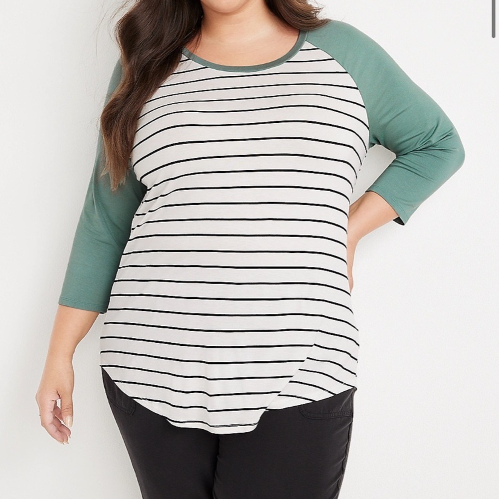 Maurices green striped top
